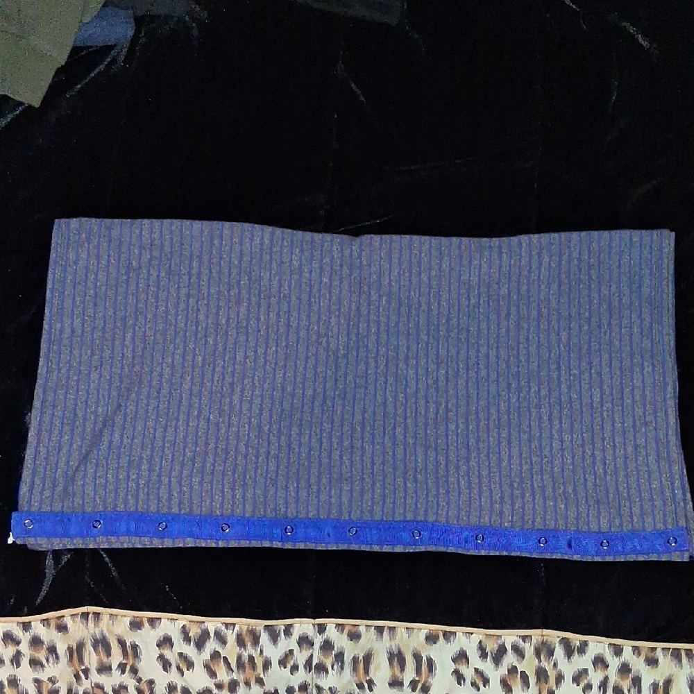 Striped Blue Tube Top with Button Trim